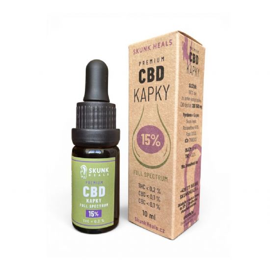 CBD kapky 15%  Full Spectrum – 100% olej ze semen konopí setého