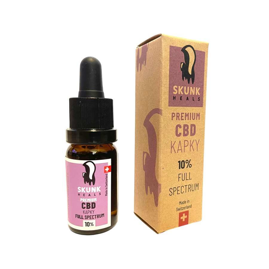 CBD kapky 10% - 100% olej z loupaných konopných semínek
