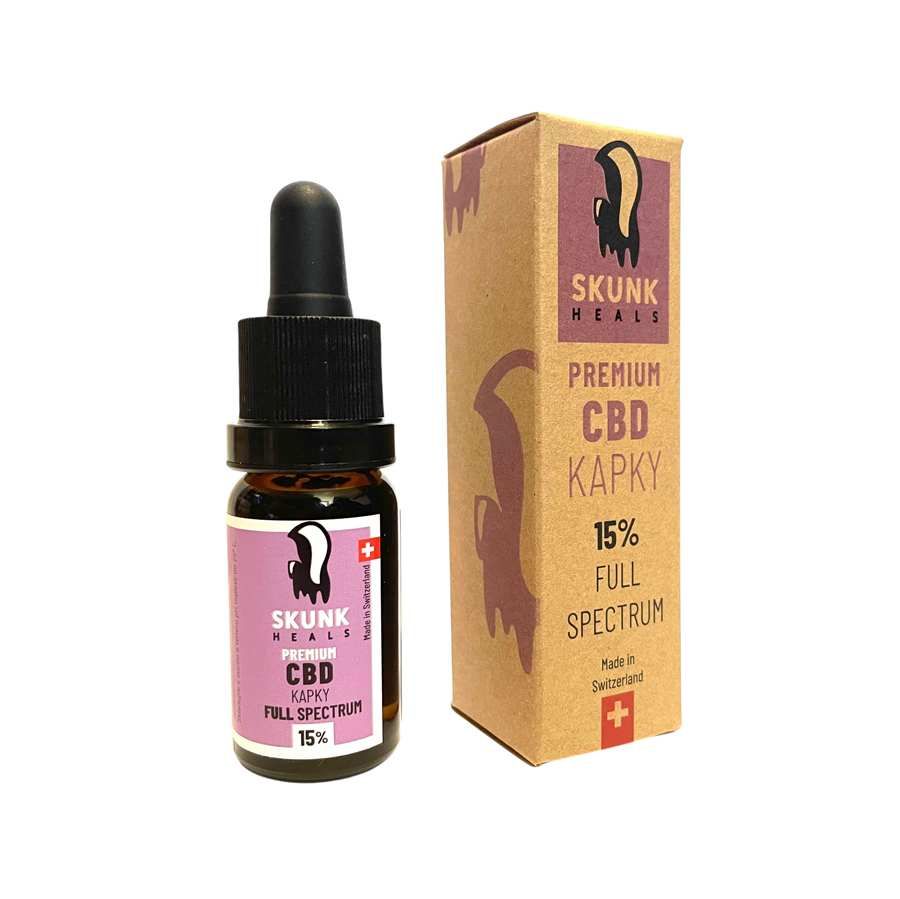 CBD kapky 15% - 100% olej z loupaných konopných semínek