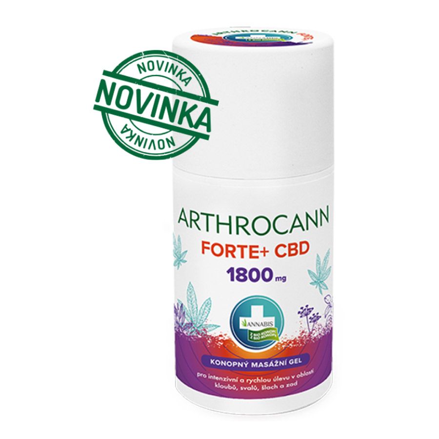 Arthrocann gel forte + 1 800mg CBD masážní gel pro kolosální úlevu!