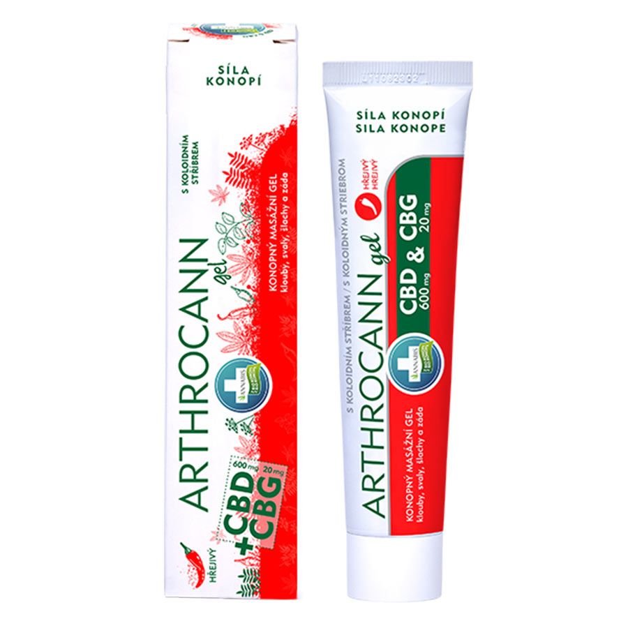 Arthrocann gel hřejivý CBD + CBG nejsilnější konopný gel s kapsaicinem