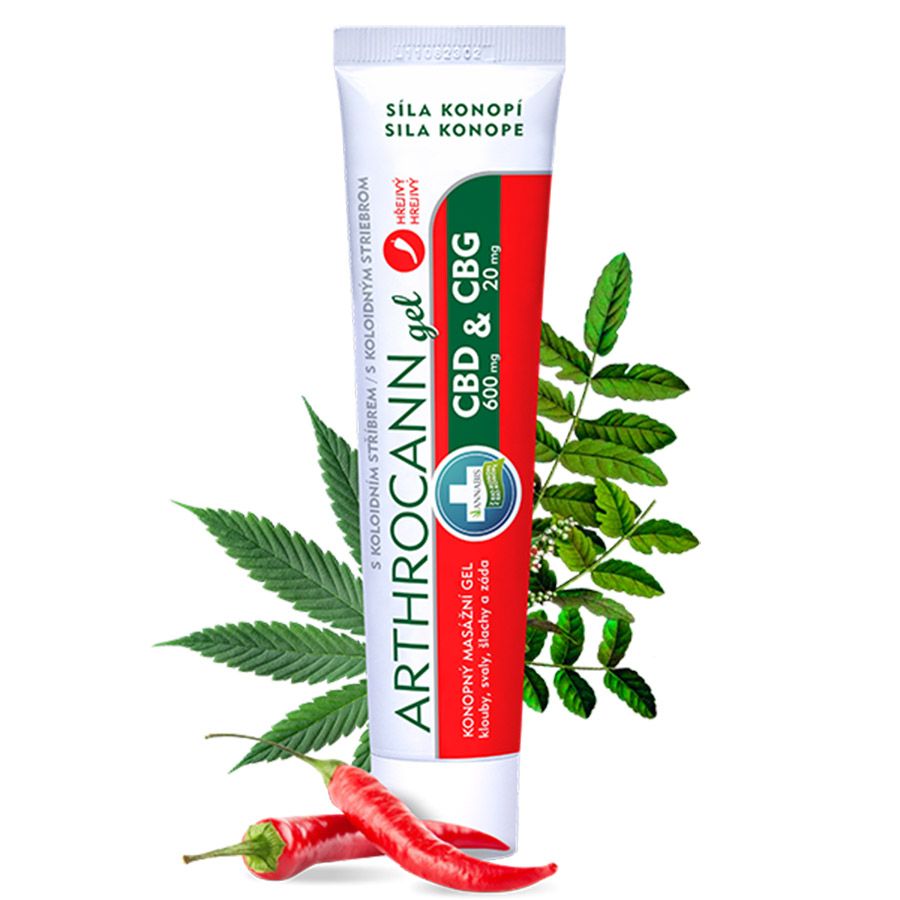 Arthrocann gel hřejivý CBD + CBG nejsilnější konopný gel s kapsaicinem