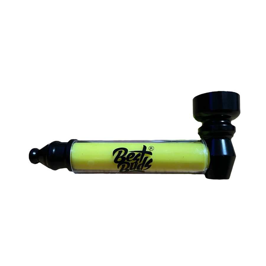 Kovová fajfka Best Buds Pipsy s mini drtičkou – žlutá