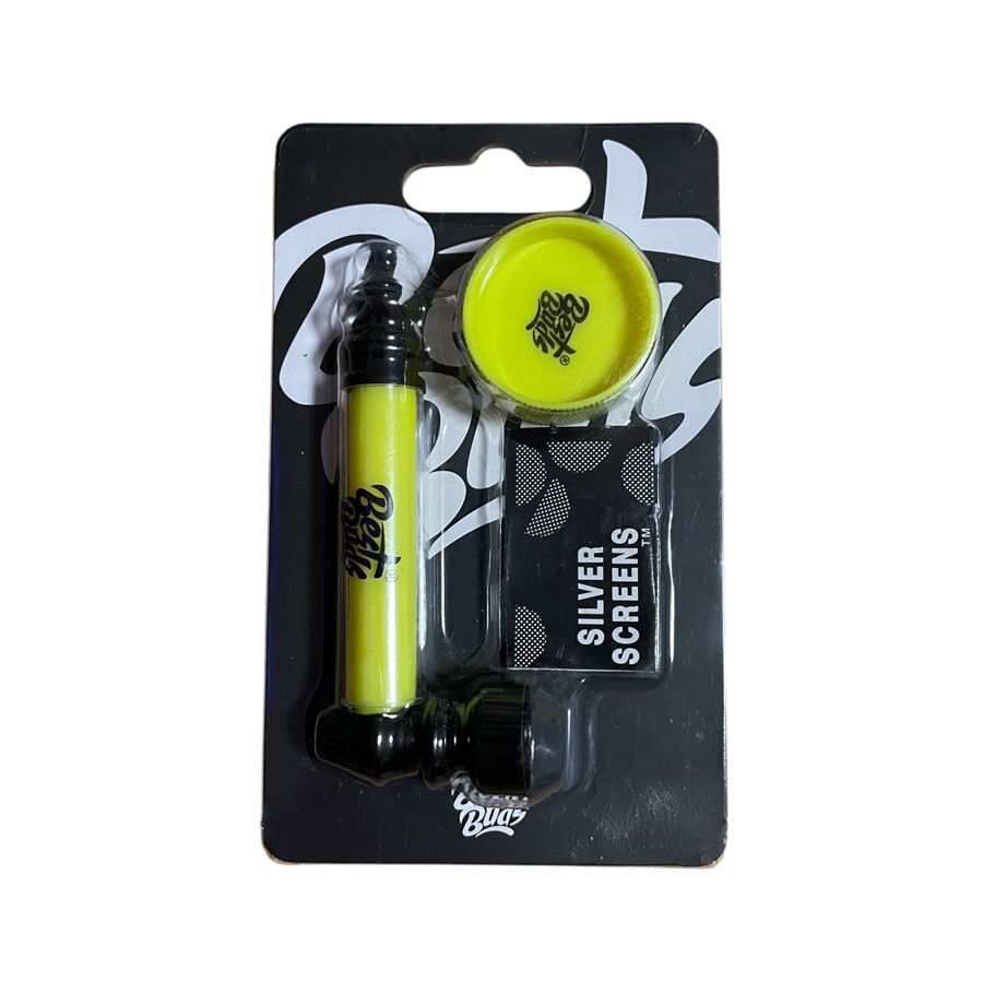 Kovová fajfka Best Buds Pipsy s mini drtičkou – žlutá