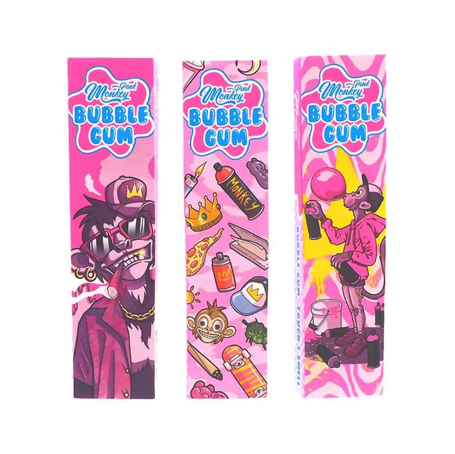 Monkey King Pink Rolling Papers + filtry – s vůní žvýkačky!