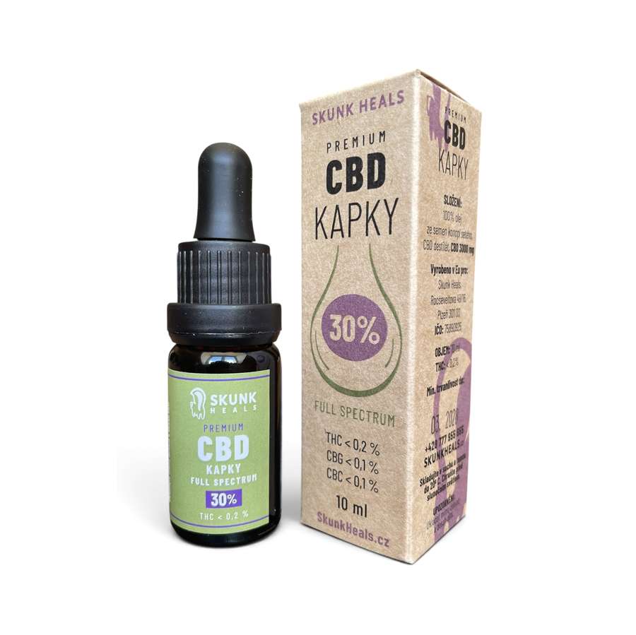 CBD kapky 30%  Full Spectrum – 100% olej ze semen konopí setého